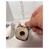 Two Delft Figurines and a Single German Shaker