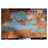 AMAZING Oak Table with Epoxy Inlay of Lake Sylvia, Annandale MN