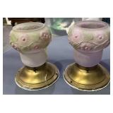 Pair of Antique Reverse Painting Light Fixture Shades