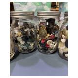 4 Jars of Vintage Buttons