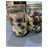 4 Jars of Vintage Buttons