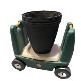 Garden Wagon and Two Pots