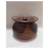 Vintage Stoneware Pot with Lid 4 1/2"