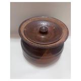 Vintage Stoneware Pot with Lid 4 1/2"