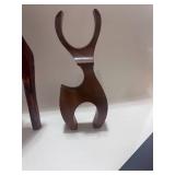 3 Vintage Wooden Deer