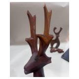 3 Vintage Wooden Deer