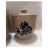 Pair of Pfaltzgraff Canisters Folk-art Pattern