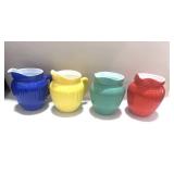 Set of 4 Vintage Hazel Atlas Rainbow Pitchers