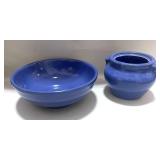Two Pieces of Blue Stoneware