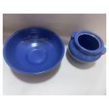 Two Pieces of Blue Stoneware