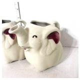 Pair of Vintage Shawnee Elephant Creamers