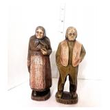 Vintage set of Judaica Syroco Wood Figurines Jewish Man and Woman 1930