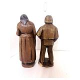 Vintage set of Judaica Syroco Wood Figurines Jewish Man and Woman 1930