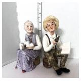 Vintage Pair of Occupied Japan Ma and Pa Figurines