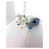 Vintage Lamb, Baby Shoe, Blue Jay and Puppy Figurines