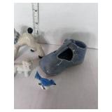 Vintage Lamb, Baby Shoe, Blue Jay and Puppy Figurines