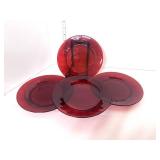 Vintage Depression Ruby Red Salad Plates