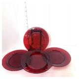 Vintage Depression Ruby Red Salad Plates