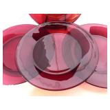 Vintage Depression Ruby Red Dinner Plates