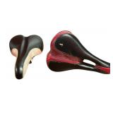 SCHWINN Cutaway Saddle Seats, Black/Red and Black/Pink, Lot of 2 Seats