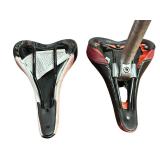 SCHWINN Cutaway Saddle Seats, Black/Red and Black/Pink, Lot of 2 Seats