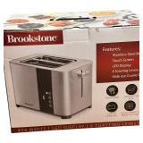 BROOKSTONE TOUCH SCREEN 2-Slice Pop Stainless Steel Toaster **BRAND NEW**