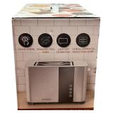 BROOKSTONE TOUCH SCREEN 2-Slice Pop Stainless Steel Toaster **BRAND NEW**
