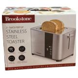 BROOKSTONE TOUCH SCREEN 2-Slice Pop Stainless Steel Toaster **BRAND NEW**