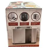 BROOKSTONE TOUCH SCREEN 2-Slice Pop Stainless Steel Toaster **BRAND NEW**