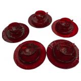 vintage 15pcs Anchor Hocking Royal Ruby Red glass bundle