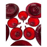 vintage 15pcs Anchor Hocking Royal Ruby Red glass bundle