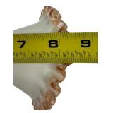 Fenton Rose Crest Milkglass Glass Epergne Horns, Lot of 2