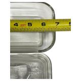 vintage EMBOSSED COW Arcoroc France clear glass refrigerator dish