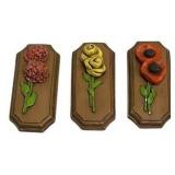 Rose Wall Plaques, Lot of 3