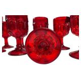 Vintage Lot of 8 Ruby Red 4.75" Glass Goblets