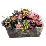 Overflowing Bin of Mixed Artificial Flowers for Crafting/DIY/Home Decor