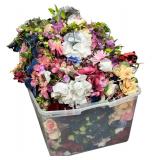 Overflowing Bin of Mixed Artificial Flowers for Crafting/DIY/Home Decor