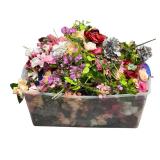 Overflowing Bin of Mixed Artificial Flowers for Crafting/DIY/Home Decor
