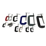 Heavy Duty C Clamps, one Vintage, MOSTLY **BRAND NEW**  // Bundle of 12 Clamps