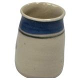 Blue and White Porcelain Sake cup 2", Chinese Qing Dynasty porcelain box and cover, 1.25", Desktop Porcelain Vase 2.25"