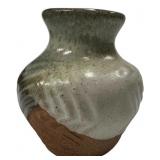 Small Studio Art Pottery Glazed Stoneware Vase, 2.5" TALL