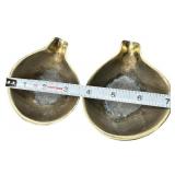 Vintage BRASS 3.5"D ashtray, heavy, 14.58oz, set of 2