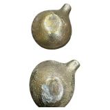 Vintage BRASS 3.5"D ashtray, heavy, 14.58oz, set of 2