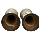 Handmade Vase Pottery Hand painted  Beige Signed VGT Wear Rare Collectible Vases