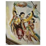 Artist James Lee,Korean dancers in scarf Celebration