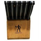 BURGUNDY Kitchen Bundle // Oven Mitt (2-Pack) , 3 kitchen towel sets and a Henckels Dynamic 12Pc Knife Block Set