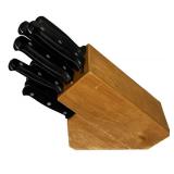 BURGUNDY Kitchen Bundle // Oven Mitt (2-Pack) , 3 kitchen towel sets and a Henckels Dynamic 12Pc Knife Block Set