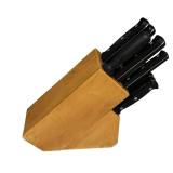 BURGUNDY Kitchen Bundle // Oven Mitt (2-Pack) , 3 kitchen towel sets and a Henckels Dynamic 12Pc Knife Block Set