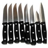 BURGUNDY Kitchen Bundle // Oven Mitt (2-Pack) , 3 kitchen towel sets and a Henckels Dynamic 12Pc Knife Block Set