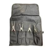 KNIPEX Precision Snap Ring Pliers Set in Tool Roll (4-Piece)